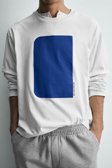 GEOMETRIC PRINT T-SHIRT - White by Zara - Image 5