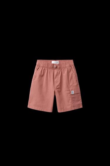 POPLIN CARGO BERMUDA SHORTS - Red / Coral by Zara - Image 0