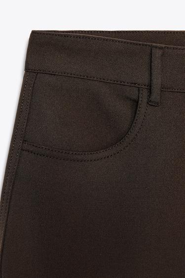 PANTALÓN FLARE ZW COLLECTION - Marrón chocolate de Zara