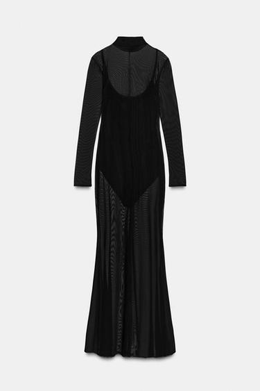 ROBE SEMI-TRANSPARENTE AVEC BODY - Noir de Zara - Image 6