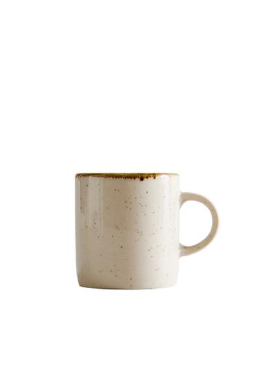 PORCELAIN MUG WITH ANTIQUE FINISH RIM - Light ecru by Zara