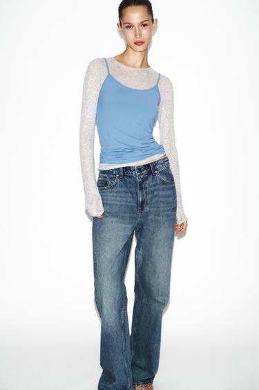 CAMISETA POLIAMIDA TIRANTE FINO - Azul claro de Zara