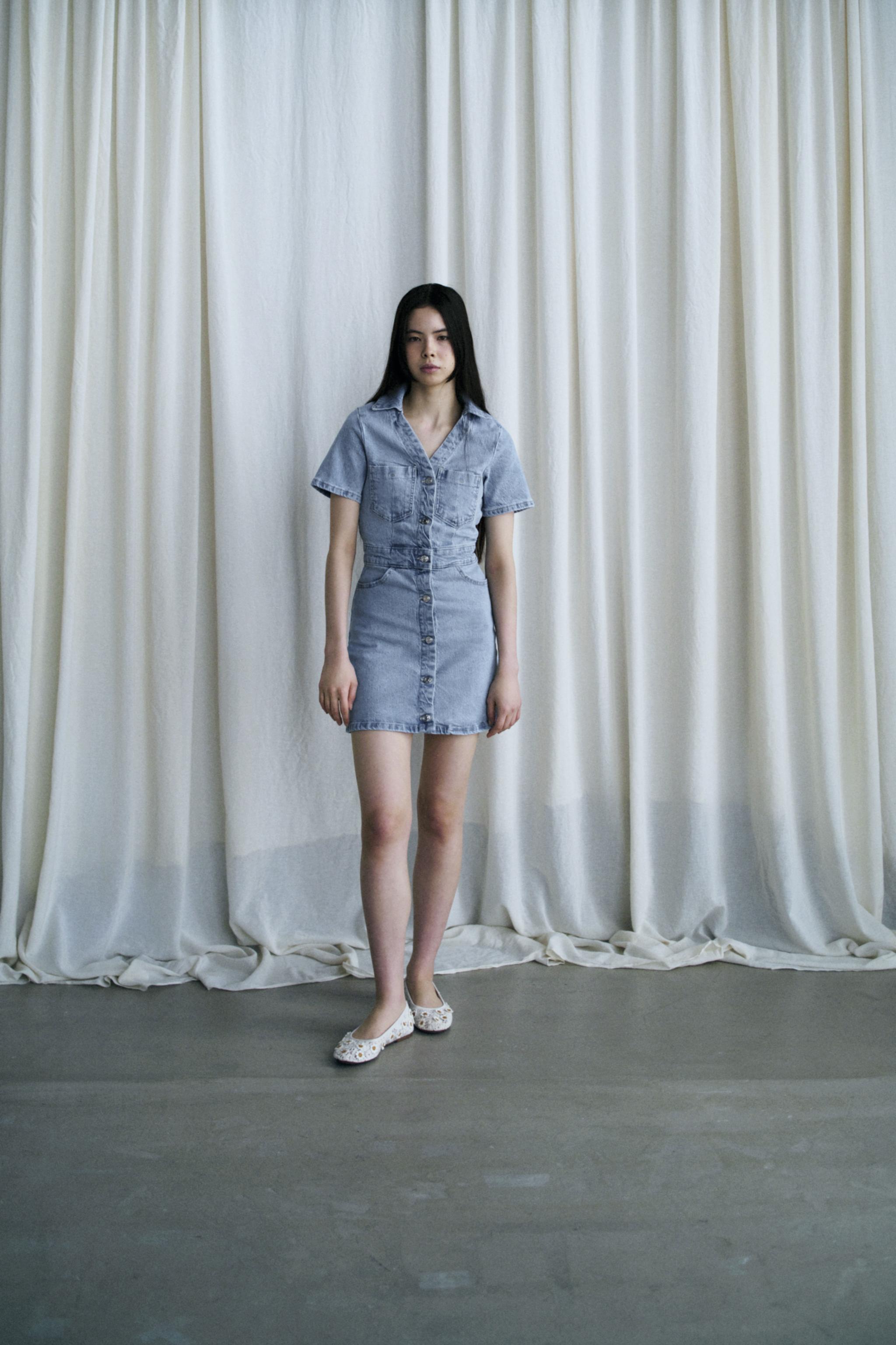 ★ZARA★ Z1975 MINI DENIM SHORT SLEEVE DRESS Z1975 MINI DENIM SHORT SLEEVE DRESS - Mid-blue | ZARA Canada