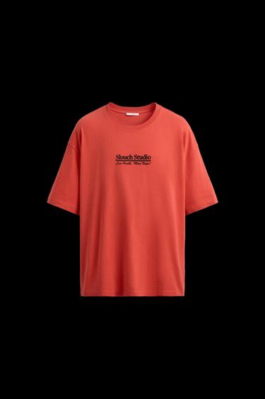 CONTRAST PRINT T-SHIRT - Orange by Zara - Image 0