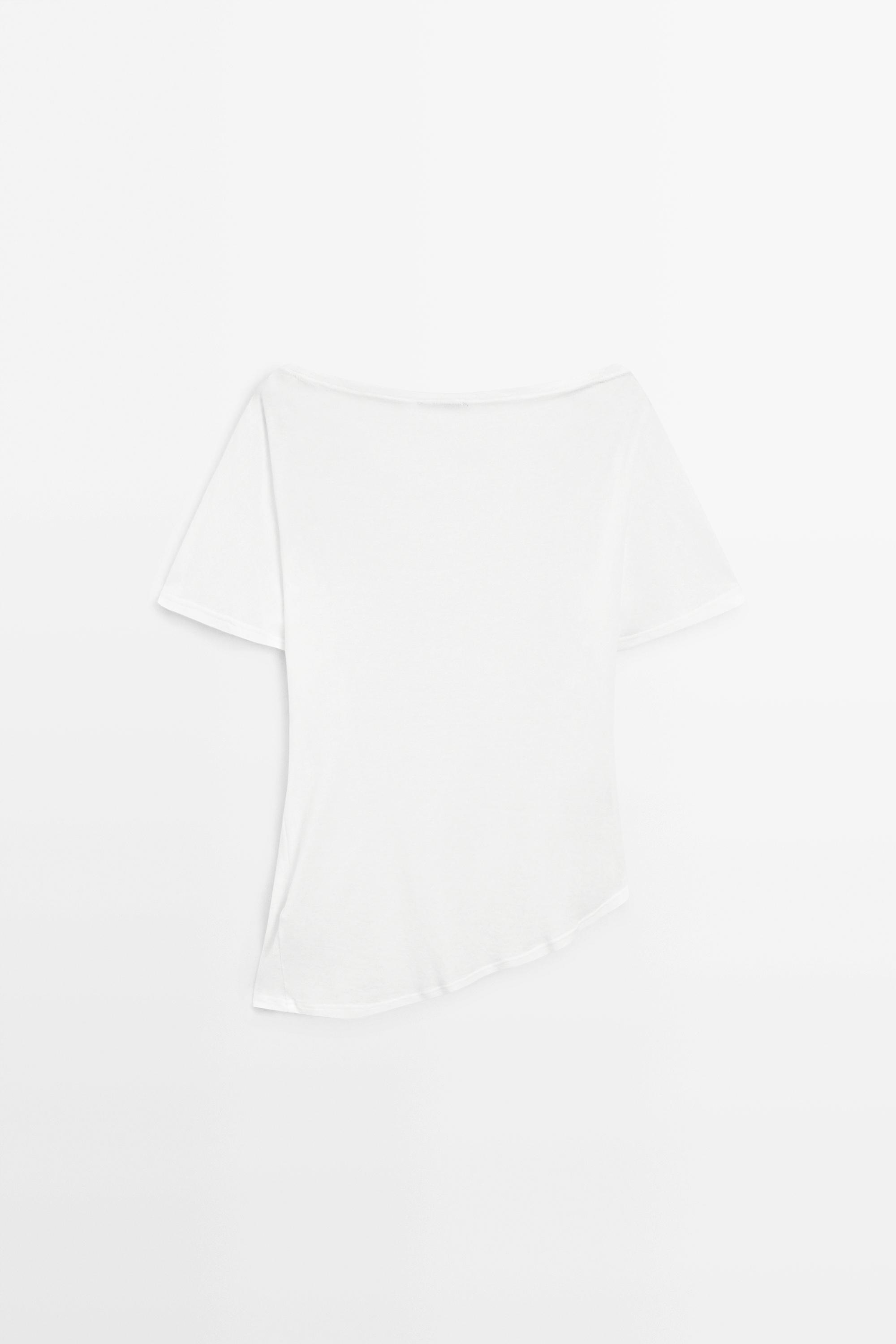 Asymmetric top with embroidered detail