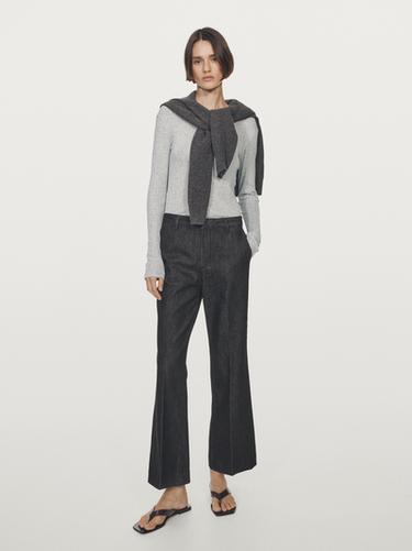 Zara Mid-rise bell bottom jeans - Black