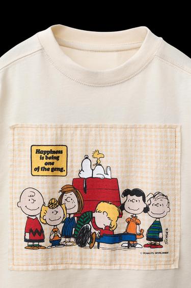 Zara SNOOPY PEANUTS™ PATCH T-SHIRT - Ecru