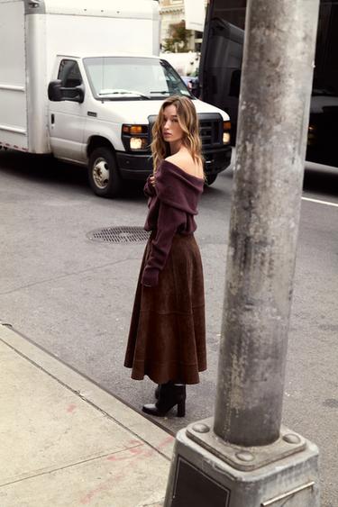 PULL EN MAILLE BUSTIER - Bordeaux de Zara - Image 3