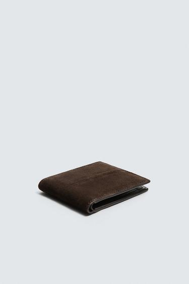 LEATHER WALLET - Brown by Zara - Image 1