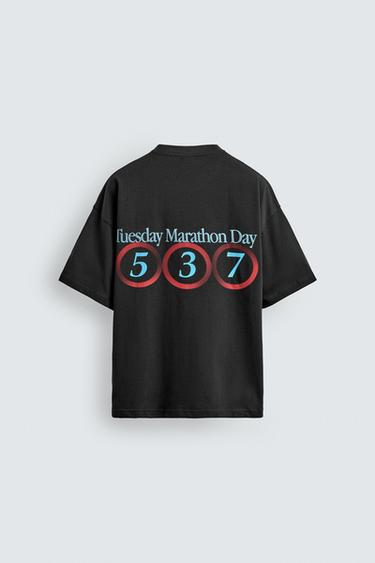 WASHED NUMBER T-SHIRT - Black by Zara - Image 7