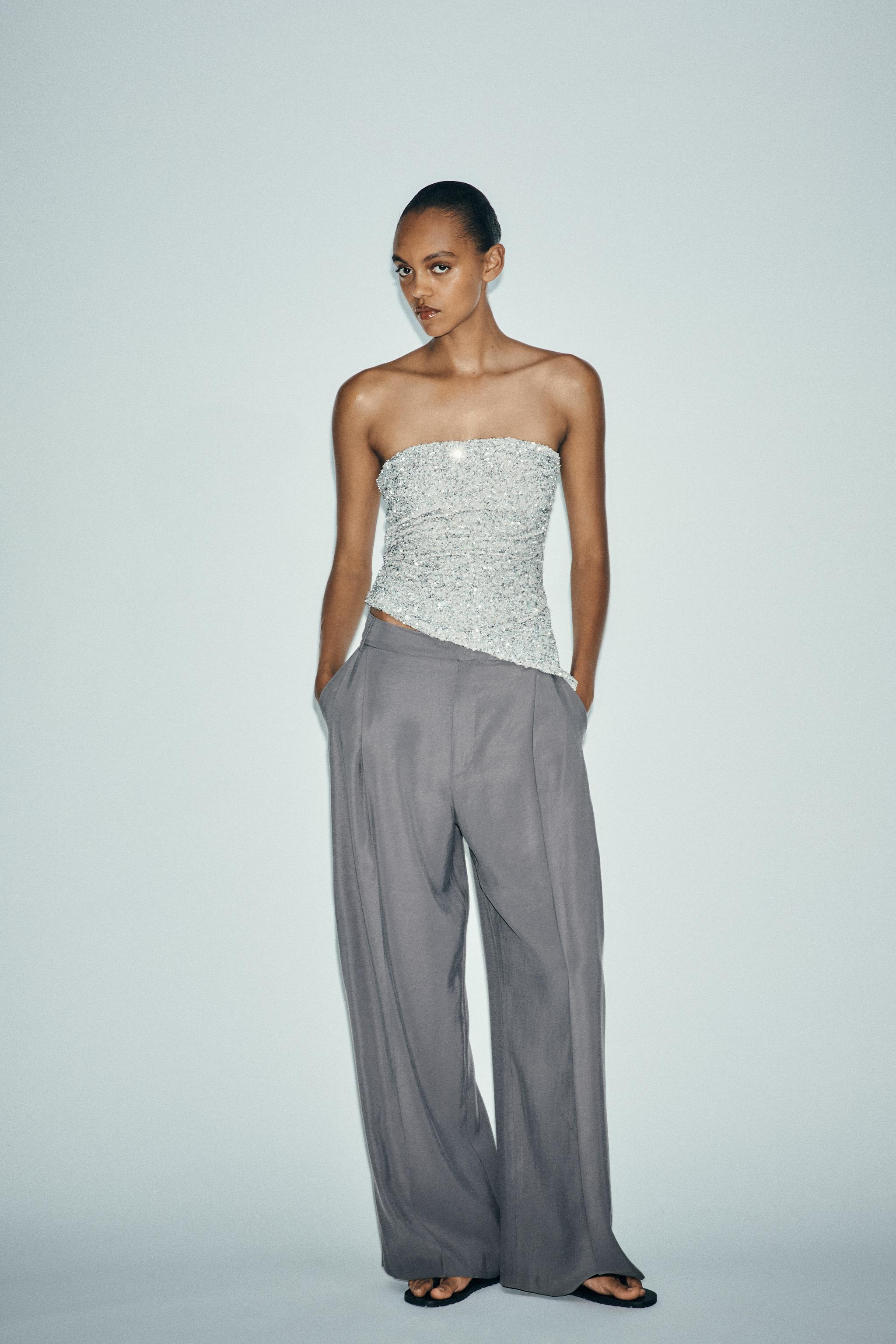 TOP BUSTIER À PAILLETTES
