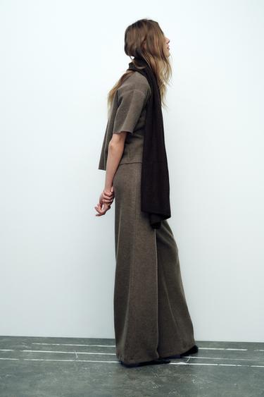 SOFT RIBBED TROUSERS - camel by Zara - Image 2