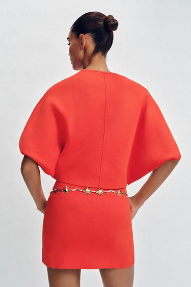 TOP COURT EN MAILLE - Corail rouge de Zara - Image 6