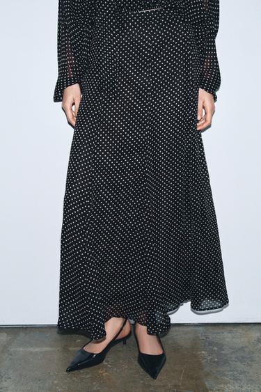 FUND I GJATË ME PIKA ZW COLLECTION - E zezë/ E bardhë nga Zara - Imazh 0