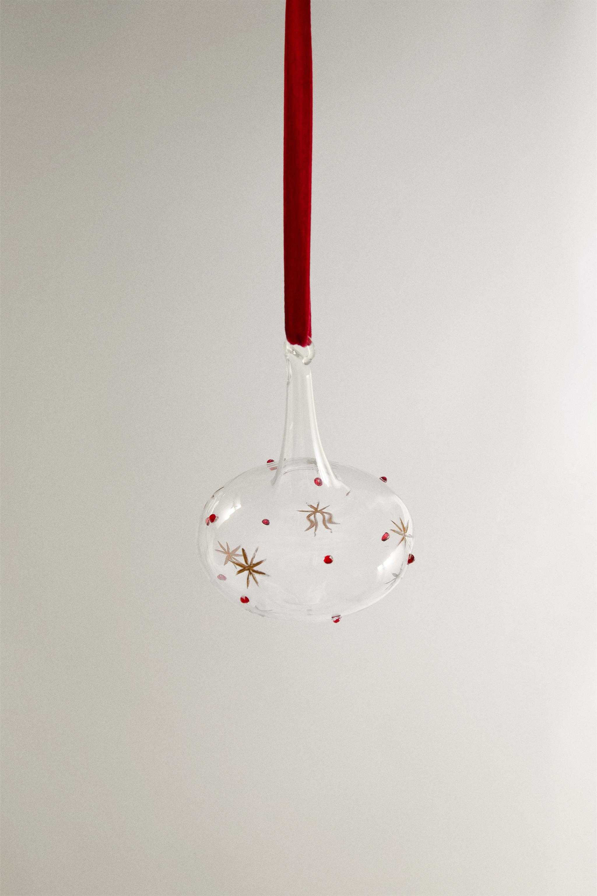 BOROSILICATE GLASS SPINNING TOP CHRISTMAS TREE ORNAMENT
