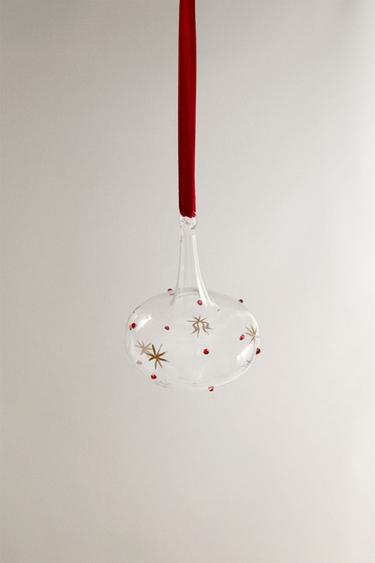 BOROSILICATE SPINNING TOP CHRISTMAS TREE DECORATION - 990 by Zara - Image 1