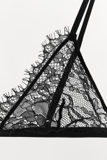 LACE TRIANGLE BRA - Black by Zara - Image 6