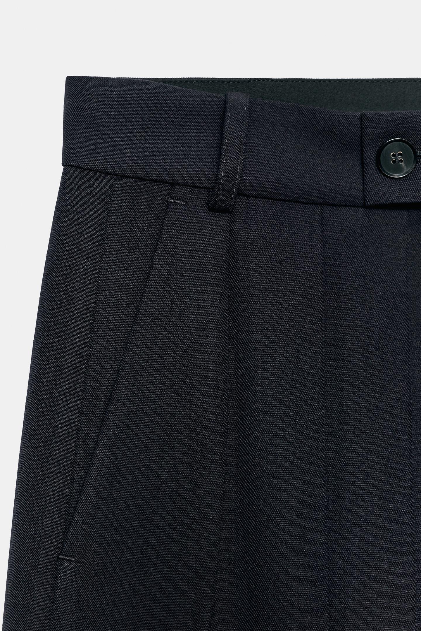 Женские брюки Zara ZW Collection Volume, цвет: Тёмно-синий — фото 8