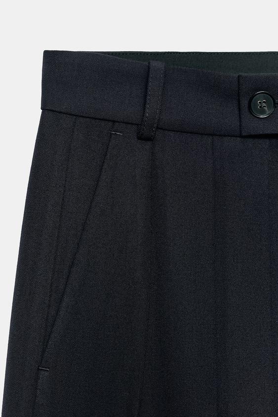 PANTALON VOLUME ZW COLLECTION - Bleu marine de Zara - Image 7