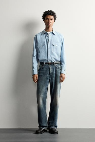 LOOSE FIT JEANS - Navy blue by Zara