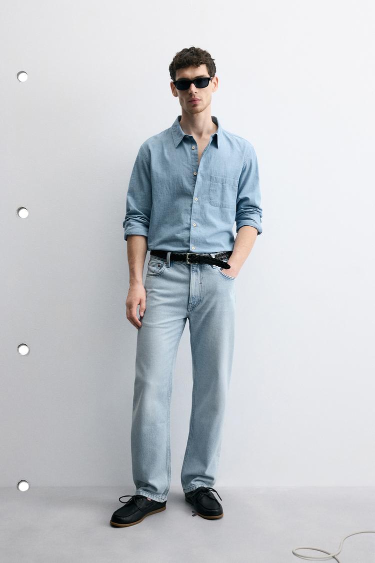 ZARA COTTON-LYOCELL STRAIGHT-LEG JEANS