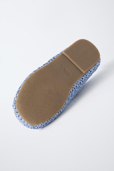 BALLERINES TRESSÉES - Bleu de Zara - Image 6