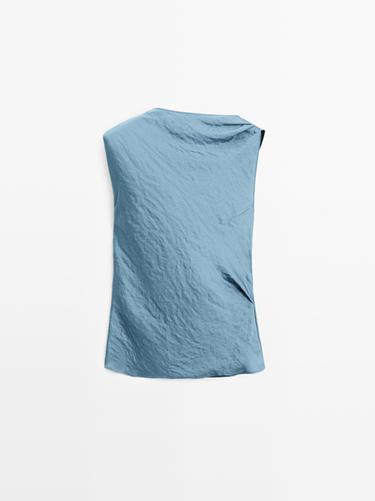 Zara Open back satin top - Lavender - Image 0