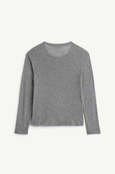 LNG SLV SHRT - Grey marl by Zara