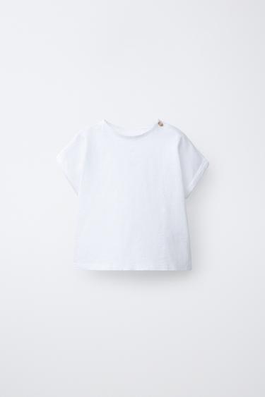 ОДНОТОННАЯ ФУТБОЛЫКА — БЕЛЫЙ от Zara