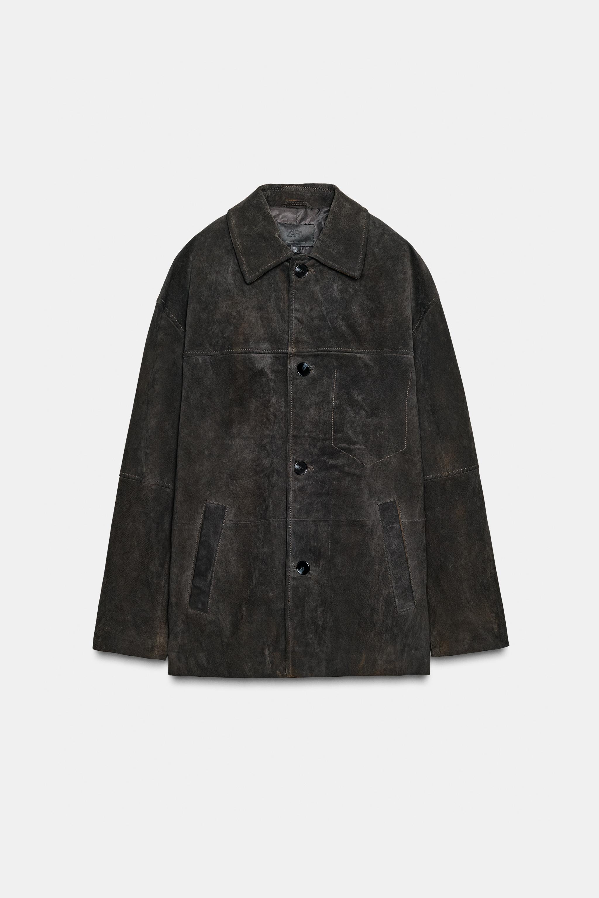 OVERSIZED 100% SUEDE LEATHER JACKET - Rust | ZARA Australia