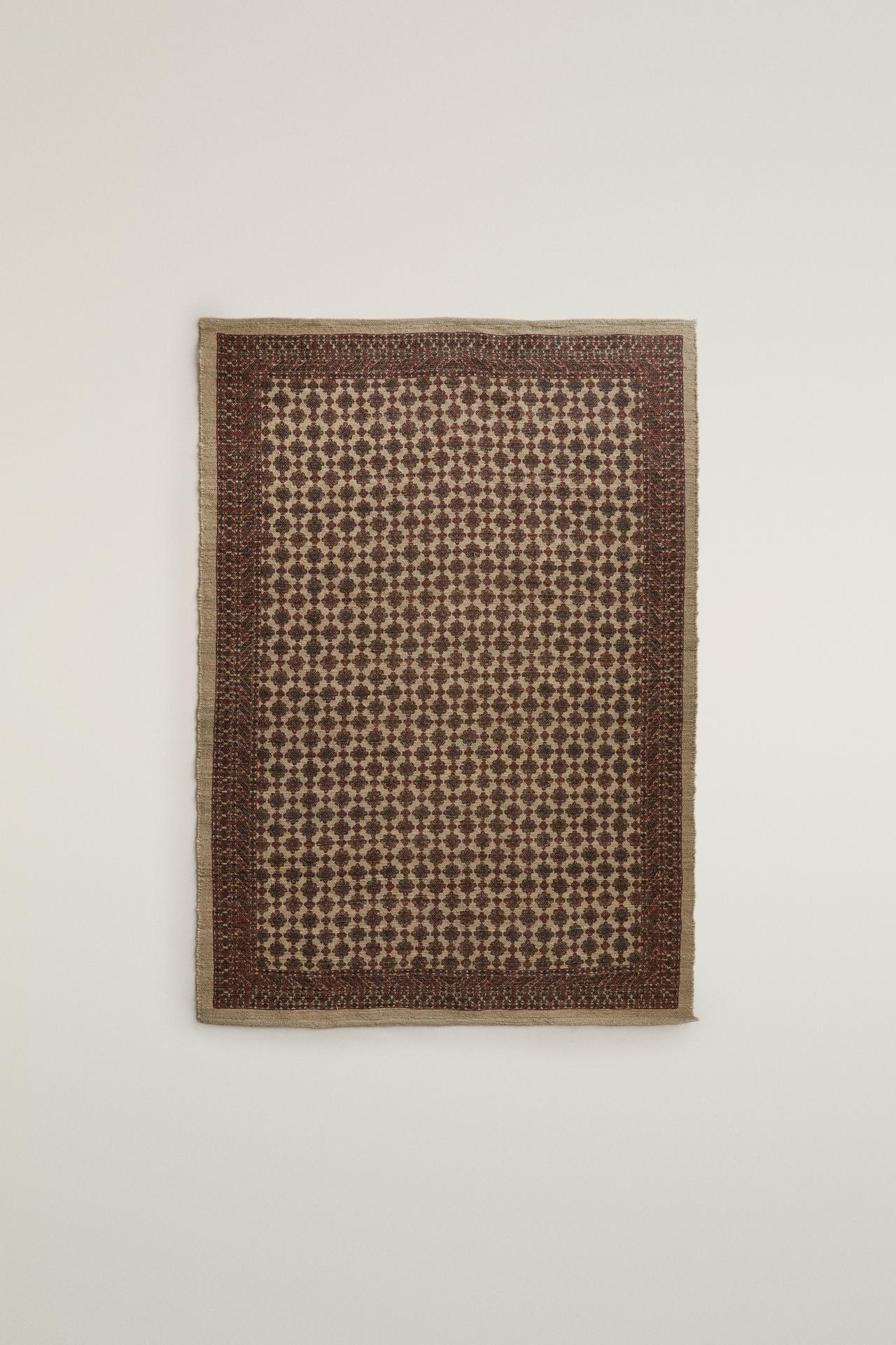 PRINTED JUTE AREA RUG — Reddish