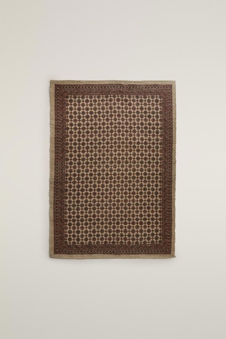 PRINTED JUTE AREA RUG — Reddish