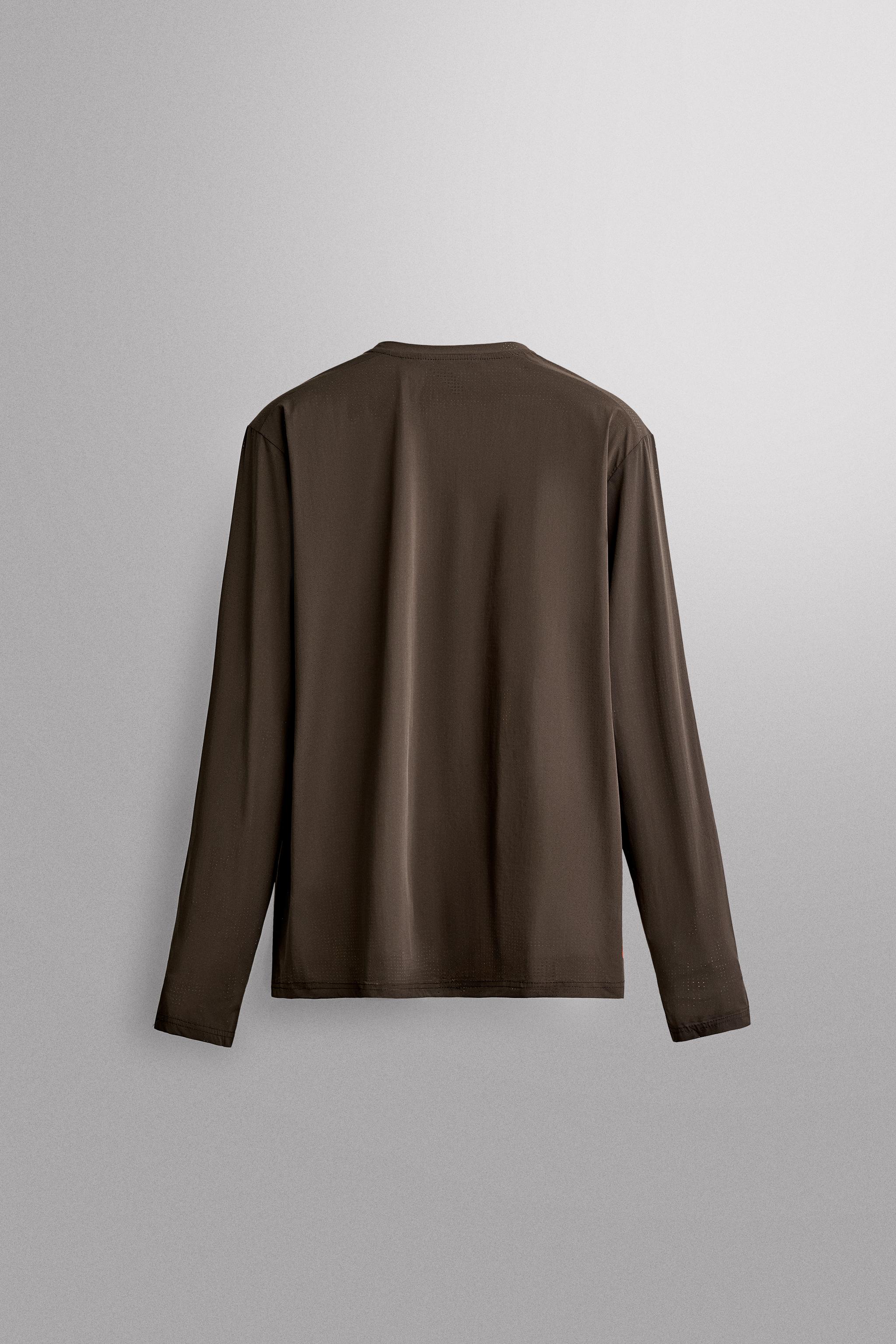 RIDAR© x ZARA LONG SLEEVE RUNNING T-SHIRT — Brown