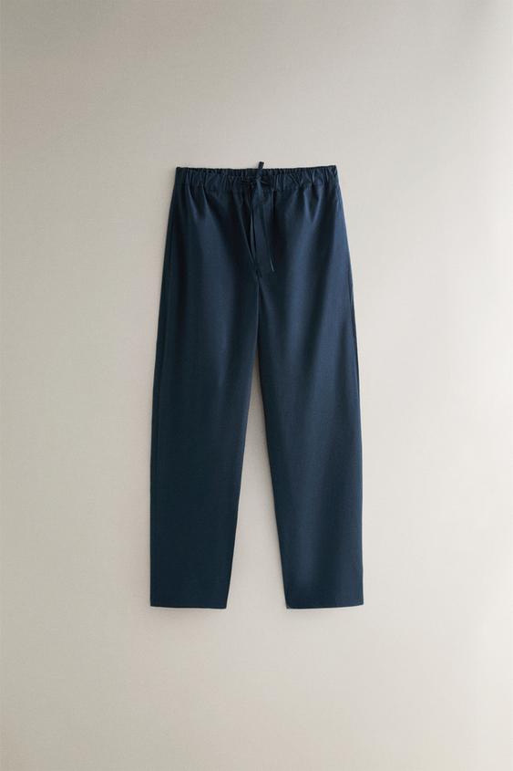 COTTON POPLIN TROUSERS - Blue by Zara - Image 0