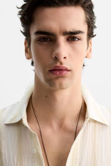 CHEMISE FLUIDE À NOEUD - Blanc cassé de Zara - Image 5