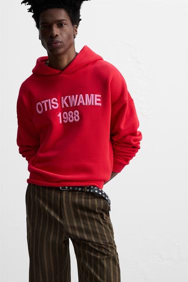 EMBROIDERED HOODIE © OTIS KWAME KYE QUAICOE - Red by Zara - Image 5