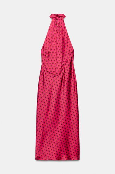 HALTER NECK MIDI DRESS - Fuchsia by Zara - Image 3