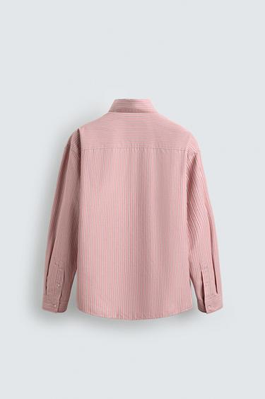 CHEMISE À RAYURES COUPE DÉCONTRACTÉE - Rose de Zara - Image 6