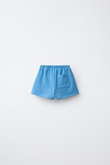 SHORT BRODÉ À PALMIER - Bleu de Zara - Image 1