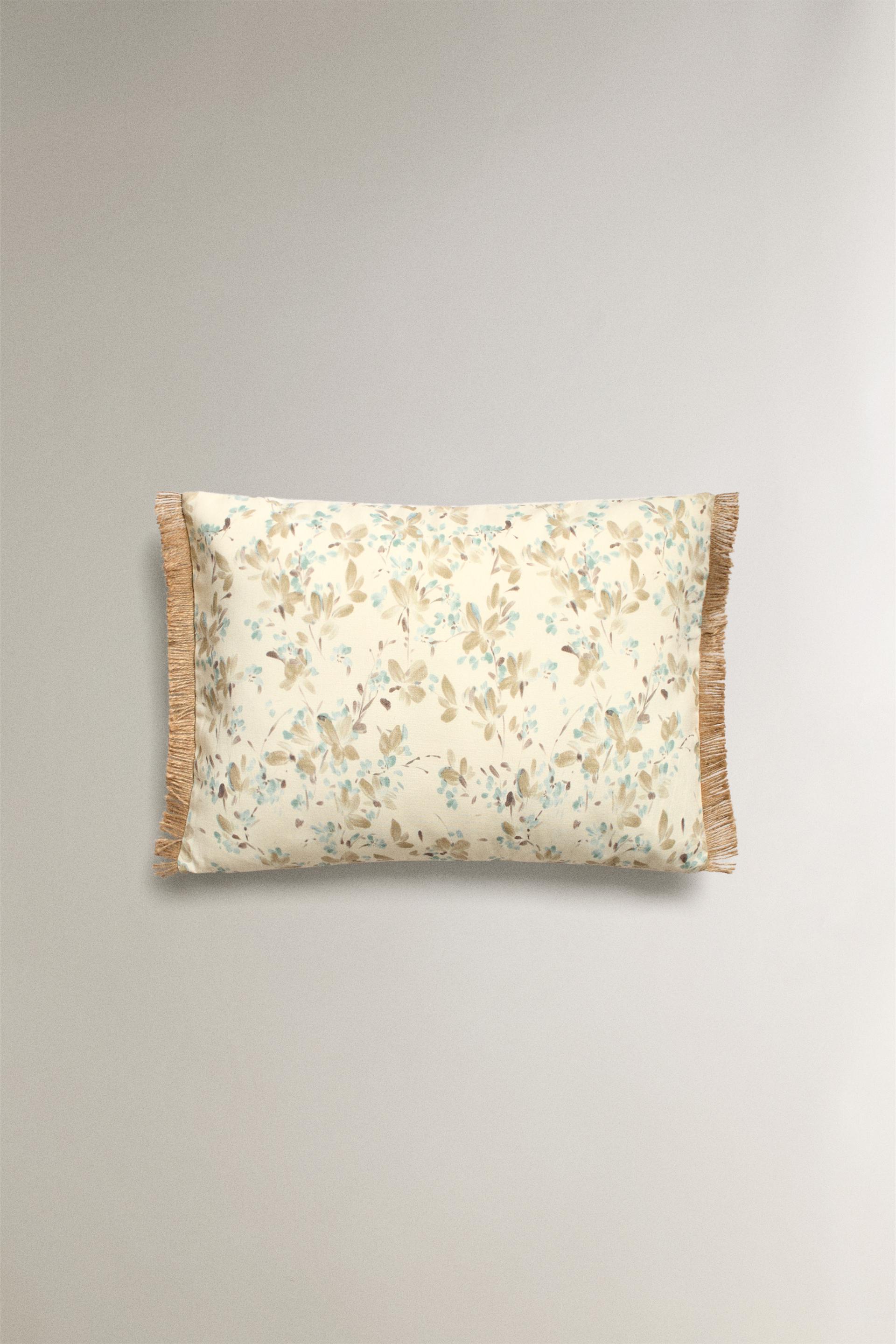 FRINGED CUSHION COVER Printed ZARA Ireland