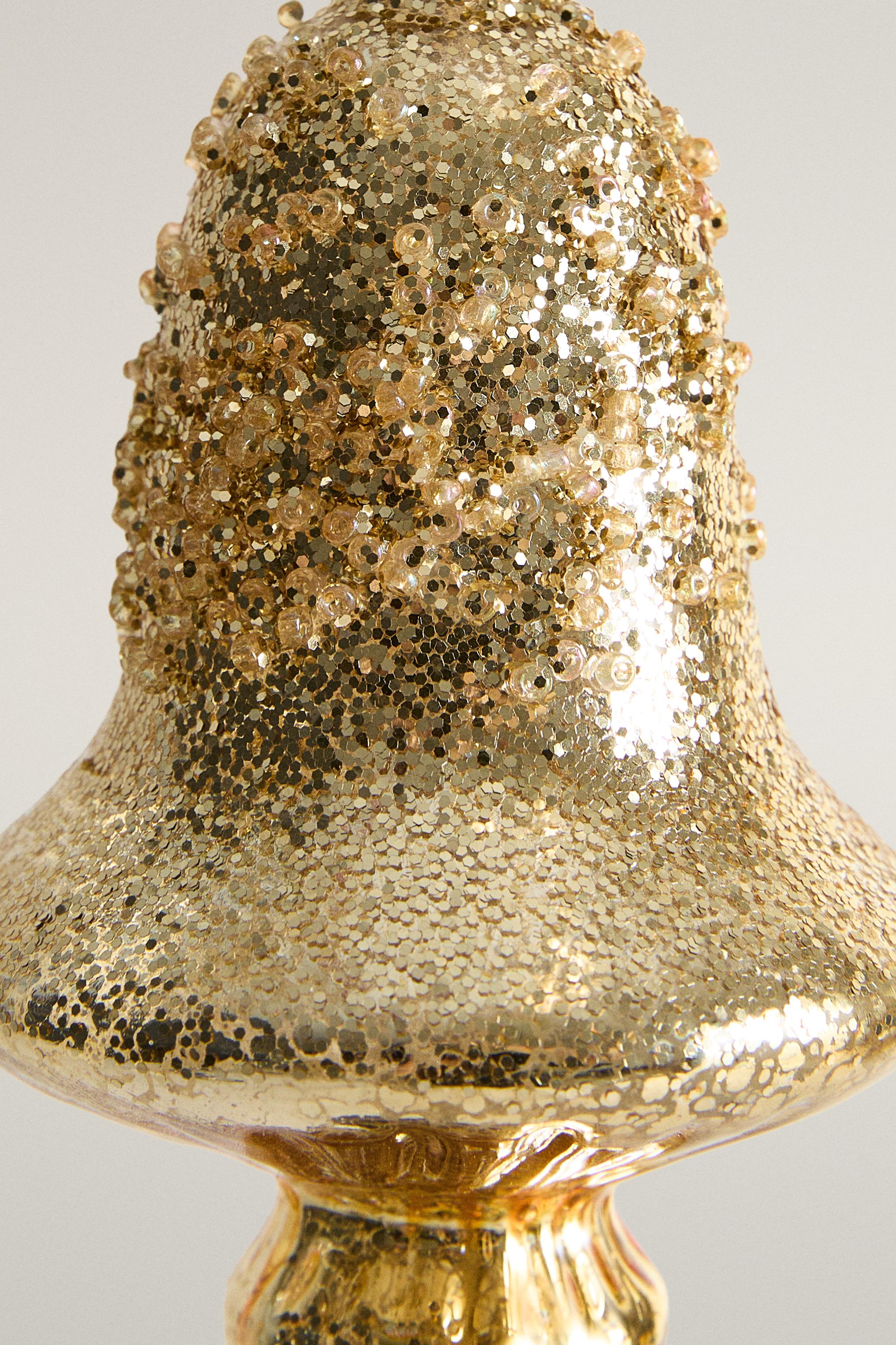 GLASS MUSHROOM CHRISTMAS TREE DECORATION