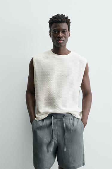 TEXTURED WAISTCOAT T-SHIRT - White by Zara