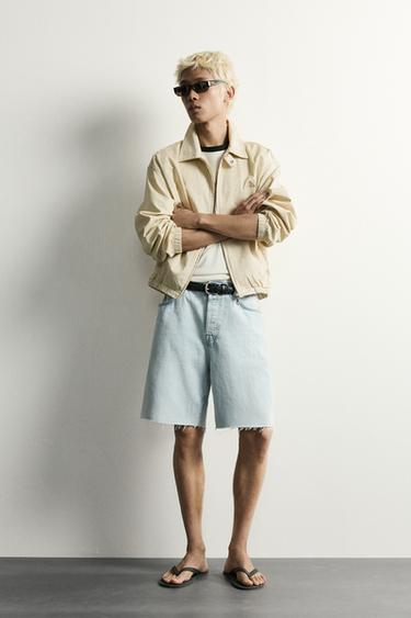 BERMUDA-DENIMSHORTS I STRAIGHT FIT - lys blå fra Zara