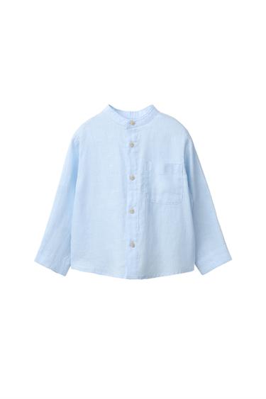 Zara 100% LINEN SHIRT - Blue - Image 0