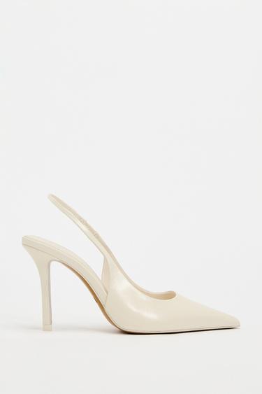 HIGH-HEEL SLINGBACK SHOES - White by Zara