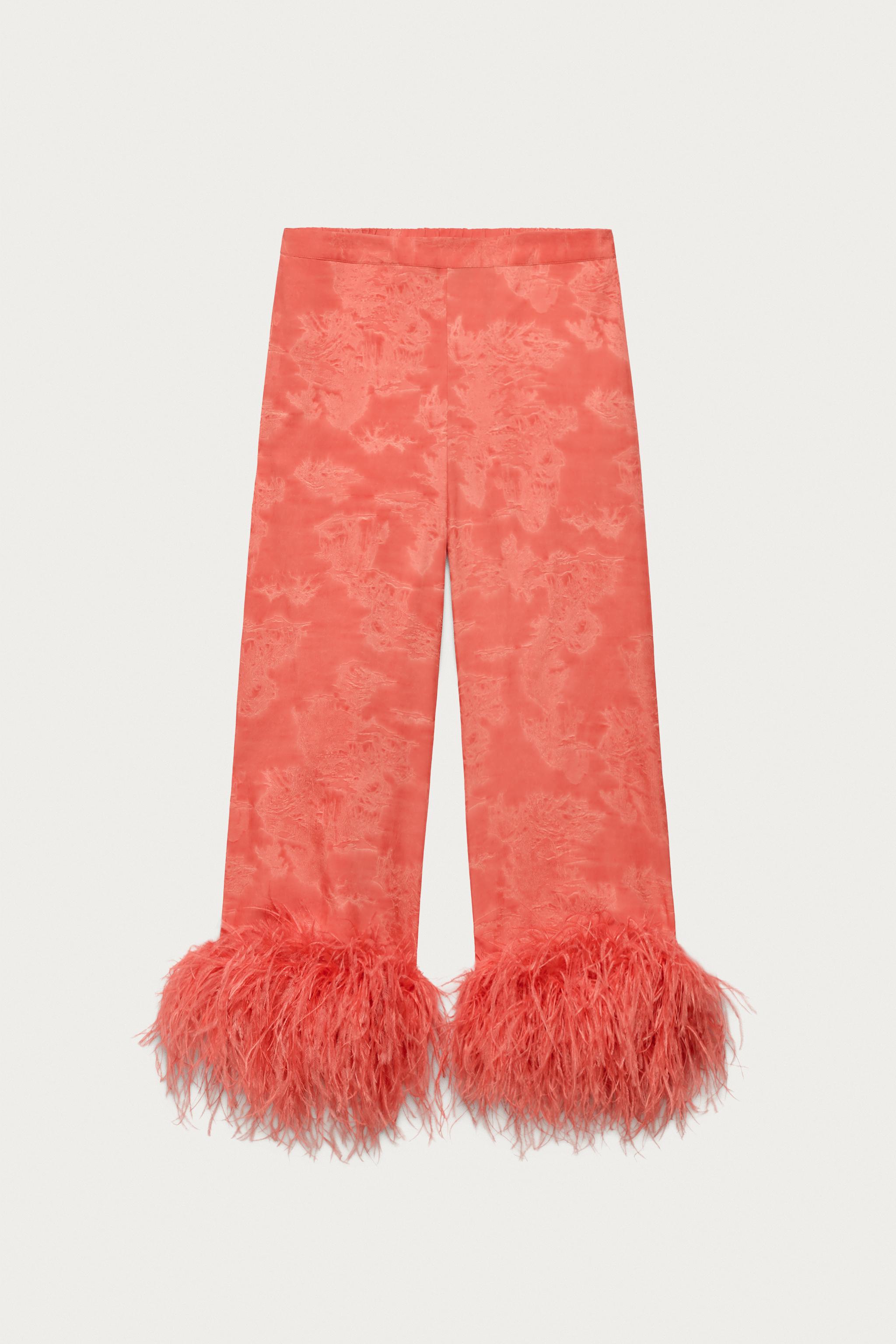 Женские брюки Zara FEATHER PANTS MARISA BERENSON X