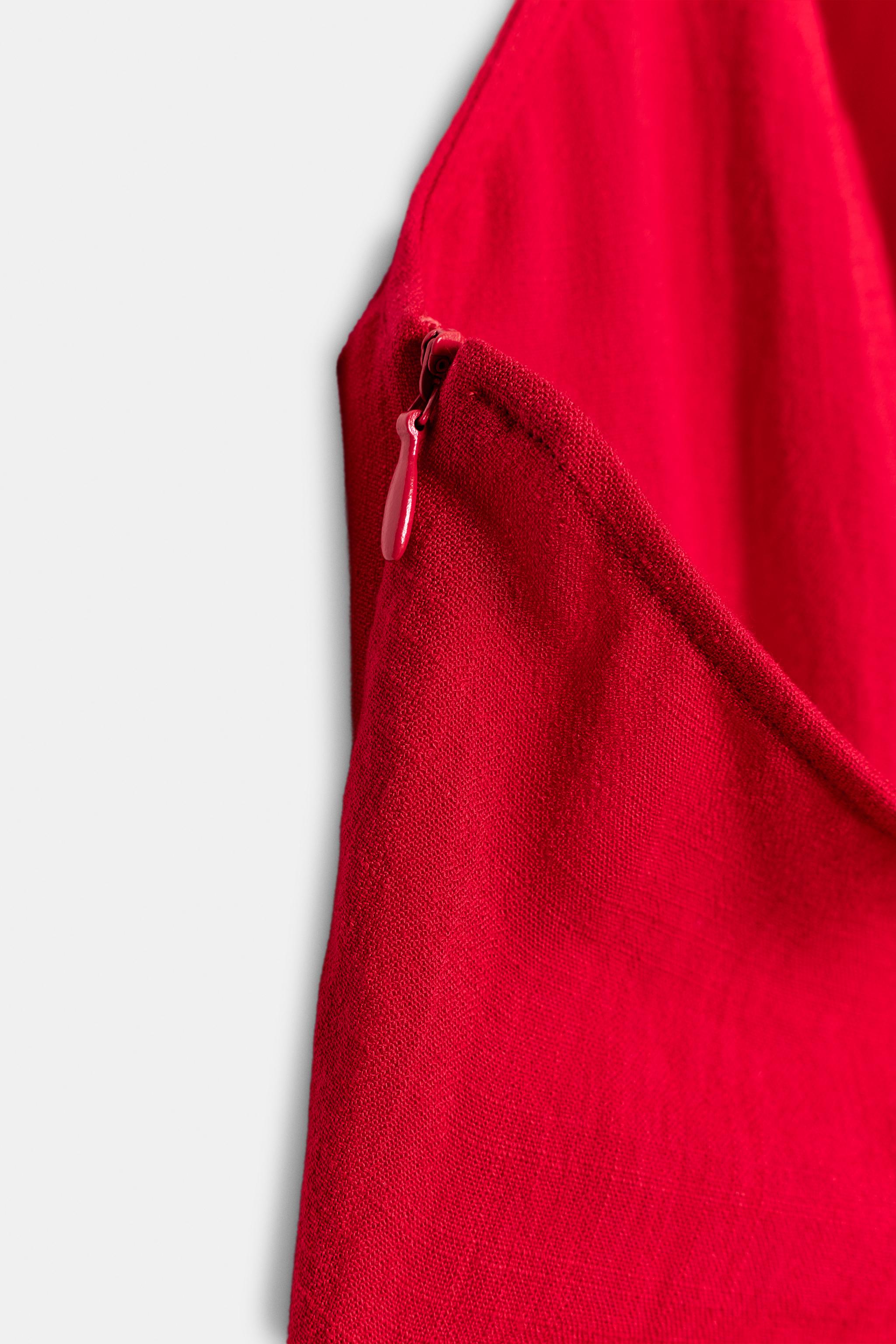 Женские платья Zara BELTED WRAP MIDI DRESS — фото 10