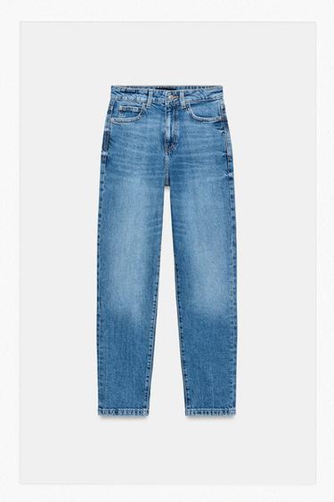 Z.01 MOM FIT HIGH-WAIST JEANS - Mid-blue by Zara