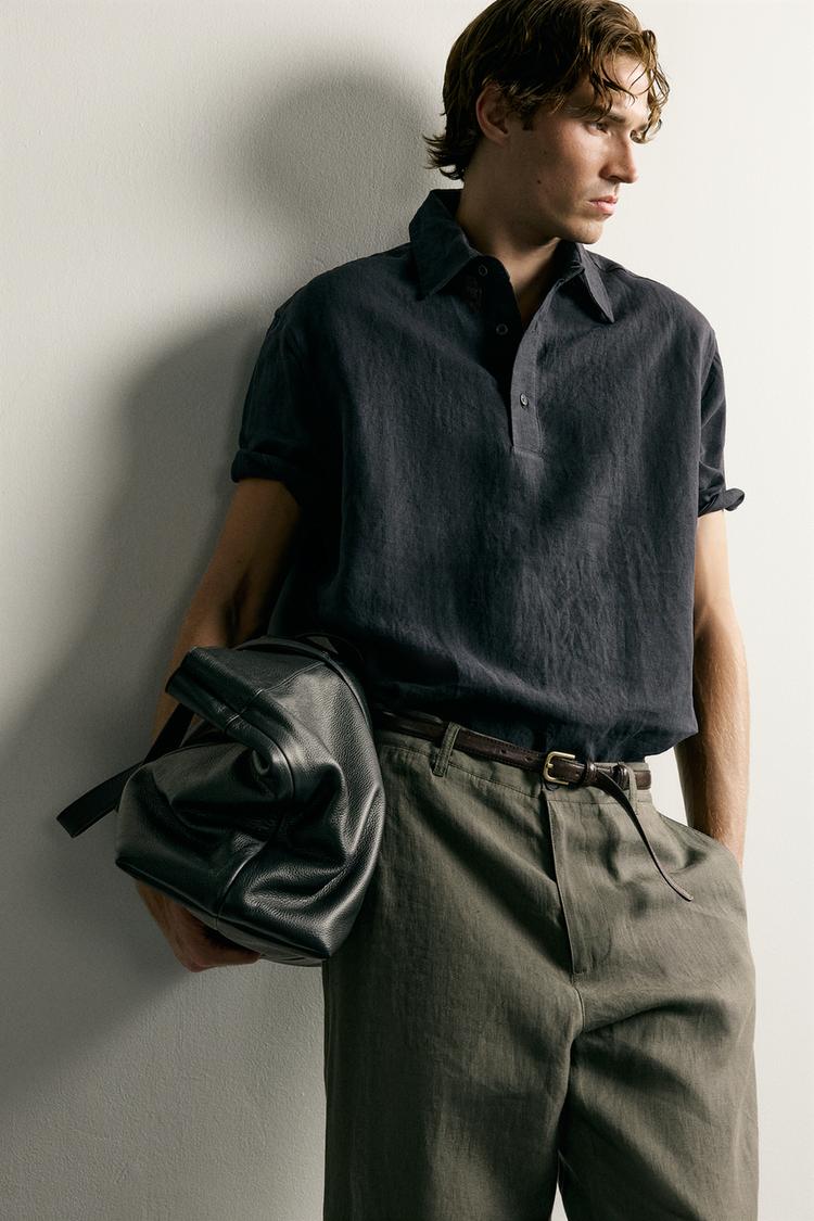 Polo de corte boxy 100% lino 5