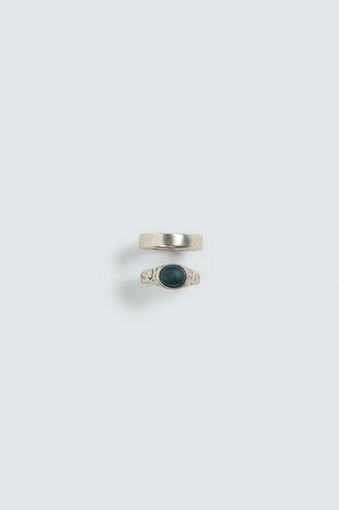 ANEIS METÁLICOS COMBINADOS PACK 2 - Prata de Zara